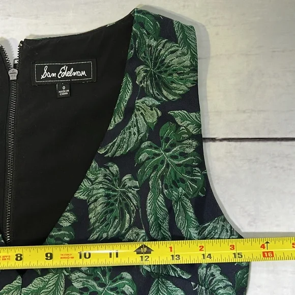 Sam Edelman Womens Palm Blue Green A-Line Dress Blue Sz 0 Mini Party Coc… - Picture 3 of 8